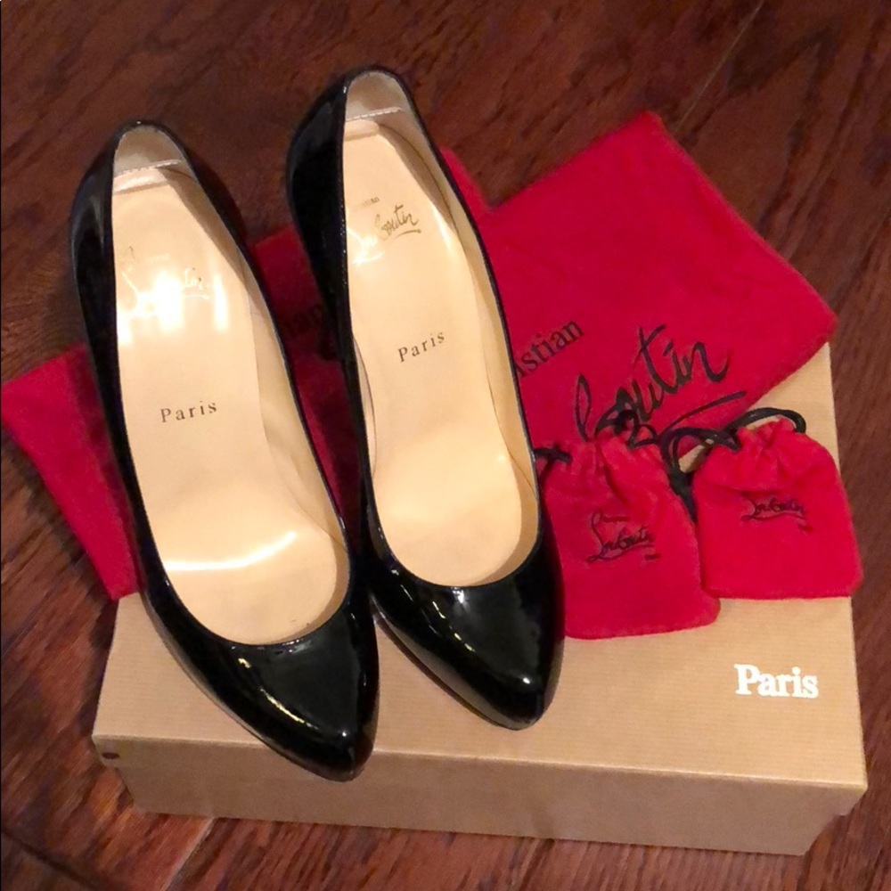 Christian Louboutin Ronaldo 120 Black Patent Pump